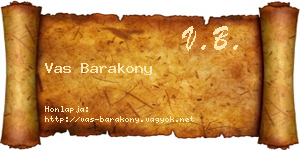 Vas Barakony névjegykártya